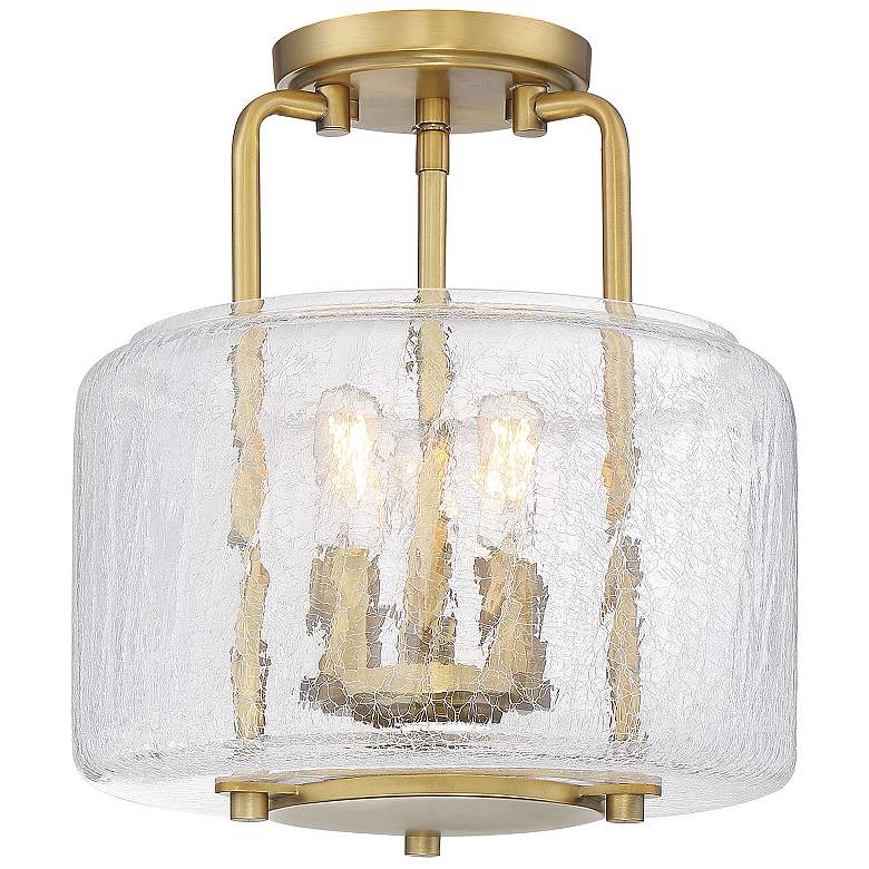 Image 1 Savoy House Essentials Avalon 11.38" Wide Warm Brass 3-Light Ceiling L