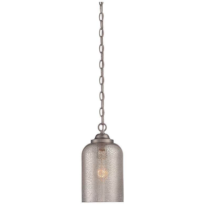 Image 1 Savoy House Essentials Bally 6.5" Wide Satin Nickel 1-Light Pendant
