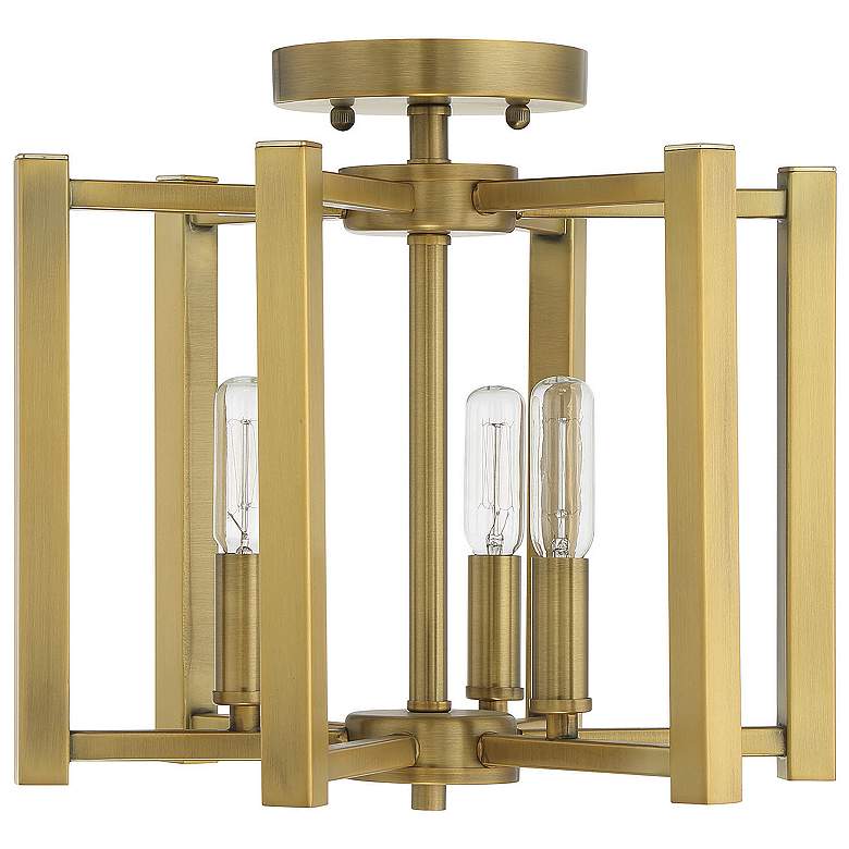 Image 2 Savoy House Essentials Benson 13" Wide Warm Brass 3-Light Ceiling Ligh more views