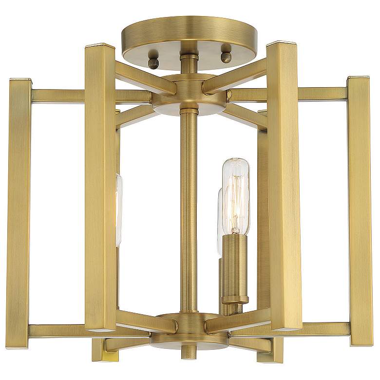 Image 5 Savoy House Essentials Benson 13" Wide Warm Brass 3-Light Ceiling Ligh more views