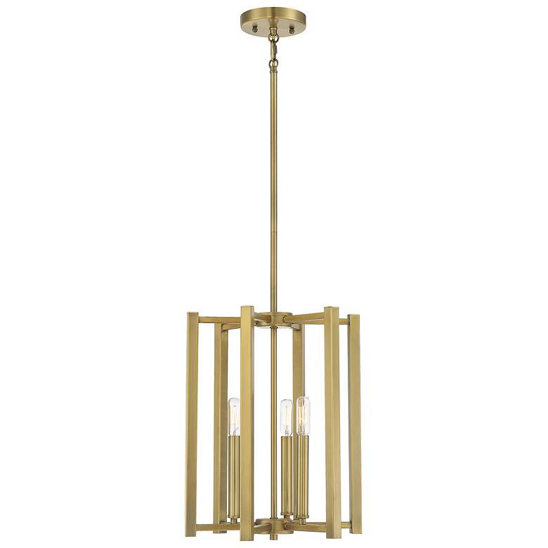 Image 1 Savoy House Essentials Benson 13" Wide Warm Brass 3-Light Pendant
