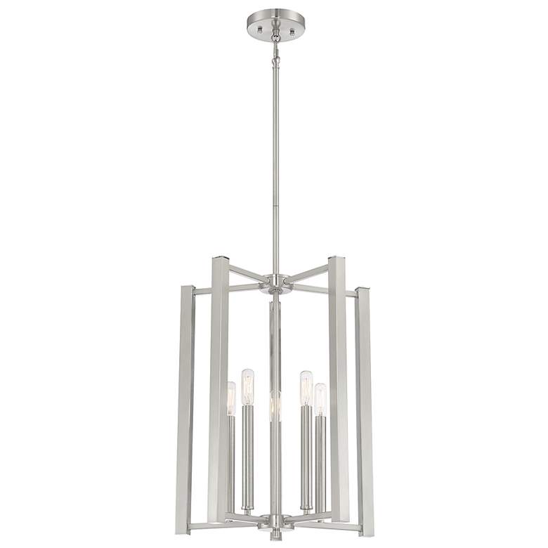 Image 3 Savoy House Essentials Benson 15.5" Wide Satin Nickel 5-Light Pendant more views