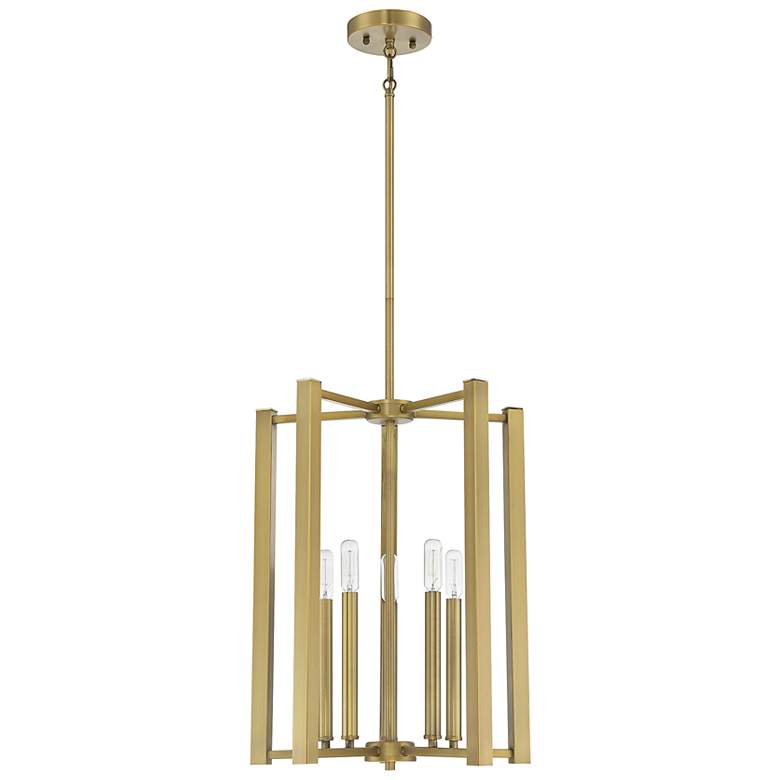 Image 2 Savoy House Essentials Benson 15.5" Wide Warm Brass 5-Light Pendant more views