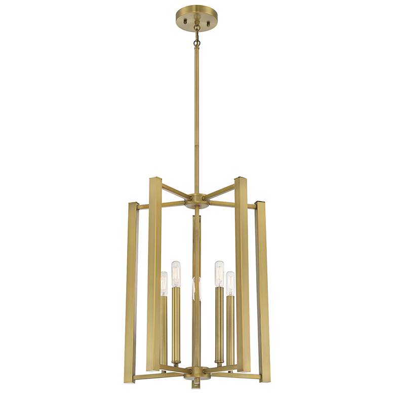 Image 3 Savoy House Essentials Benson 15.5" Wide Warm Brass 5-Light Pendant more views