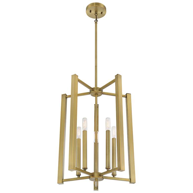 Image 4 Savoy House Essentials Benson 15.5" Wide Warm Brass 5-Light Pendant more views