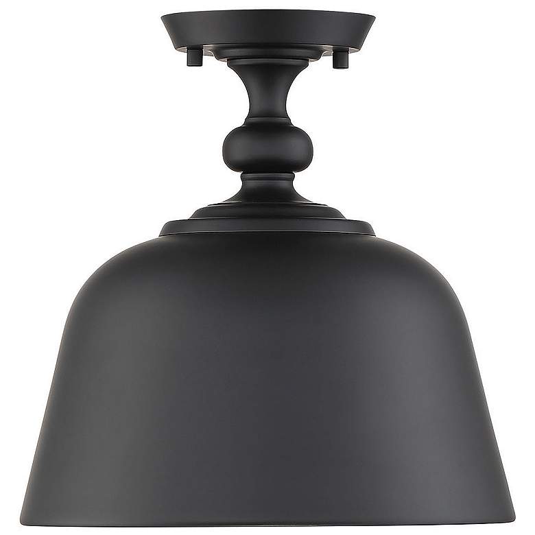 Image 3 Savoy House Essentials Berg 12" Wide Matte Black 1-Light Ceiling Light more views