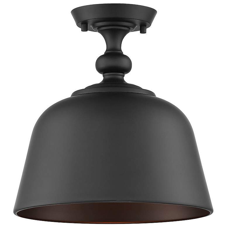 Image 4 Savoy House Essentials Berg 12" Wide Matte Black 1-Light Ceiling Light more views