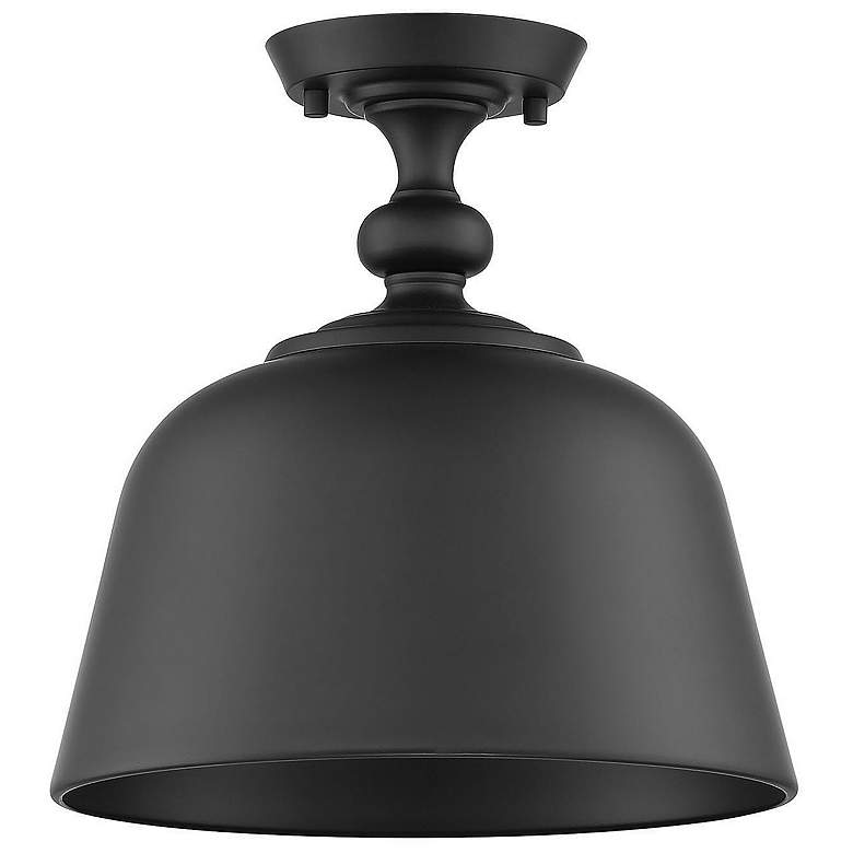 Image 5 Savoy House Essentials Berg 12" Wide Matte Black 1-Light Ceiling Light more views