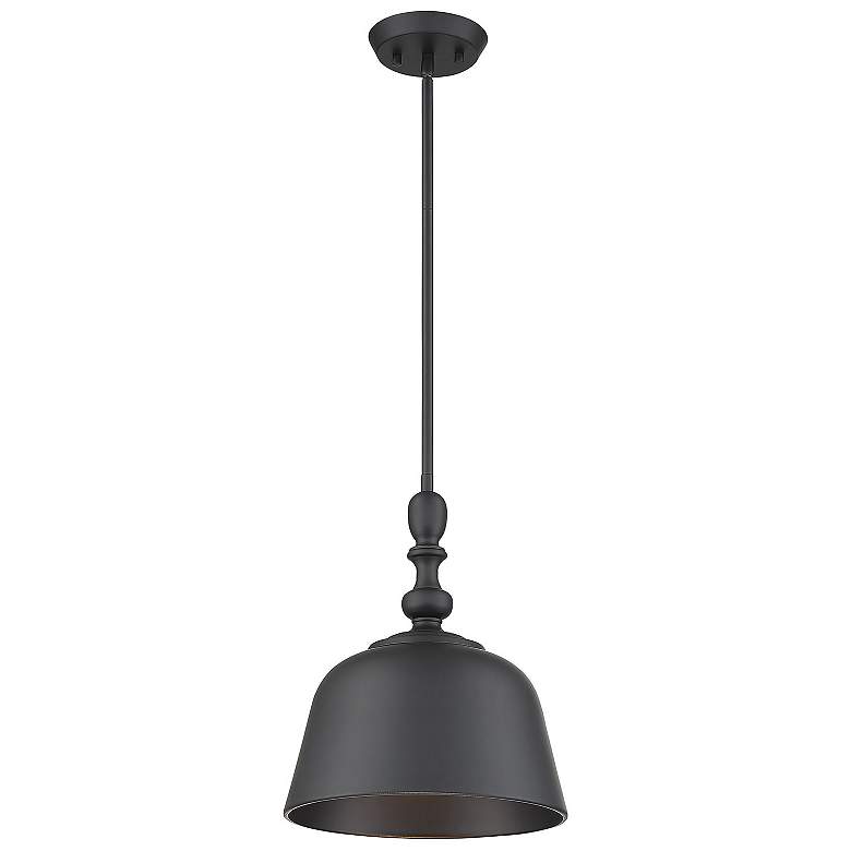 Image 1 Savoy House Essentials Berg 12" Wide Matte Black 1-Light Mini Pendant