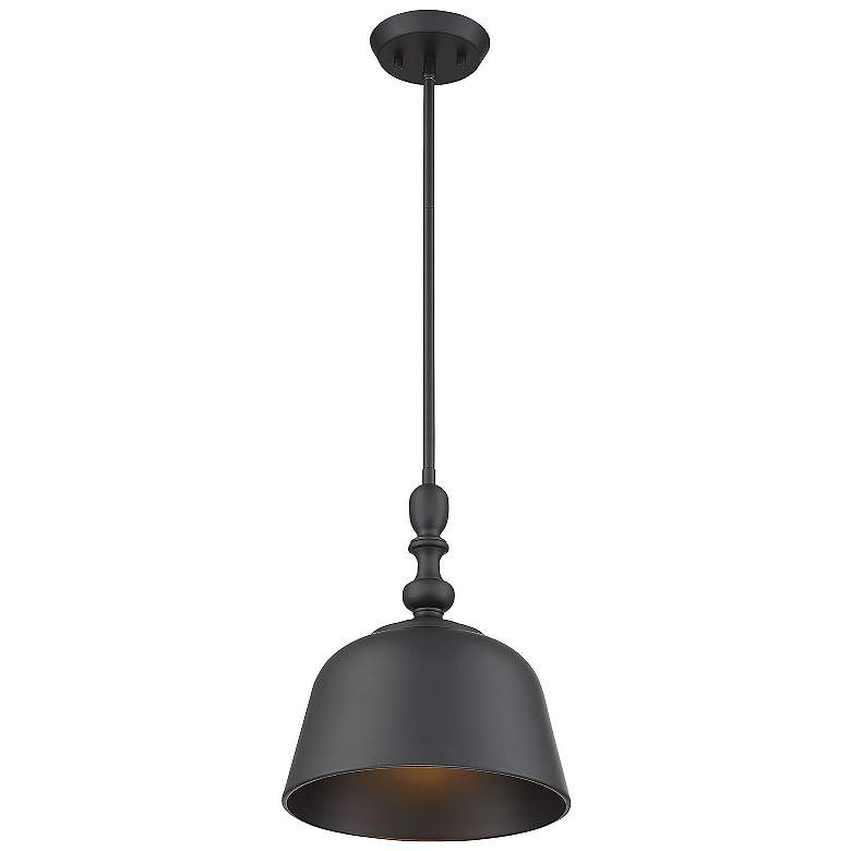 Image 2 Savoy House Essentials Berg 12" Wide Matte Black 1-Light Mini Pendant more views