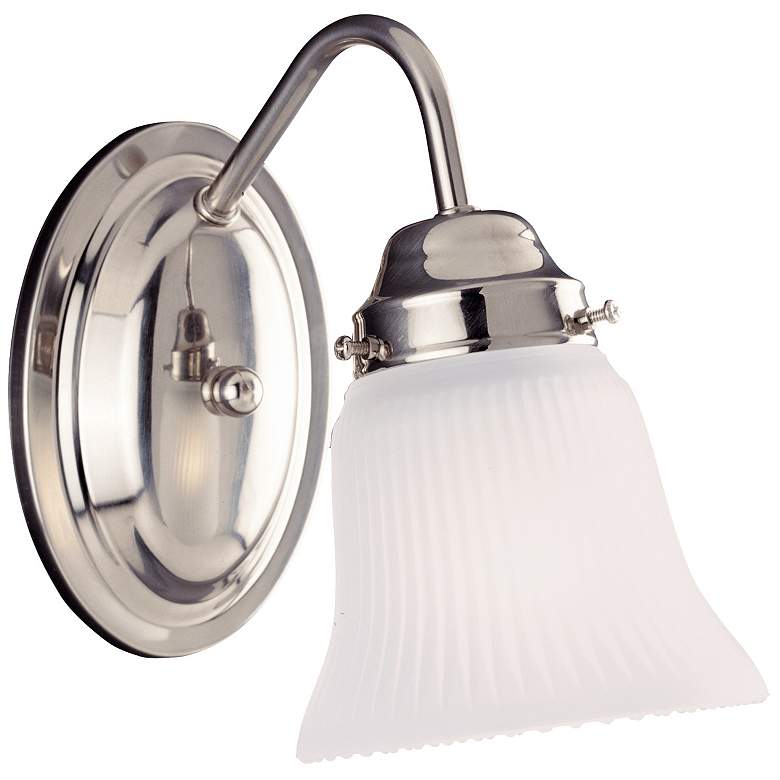Image 1 Savoy House Essentials Brighton 7" High Satin Nickel 1-Light Wall Scon