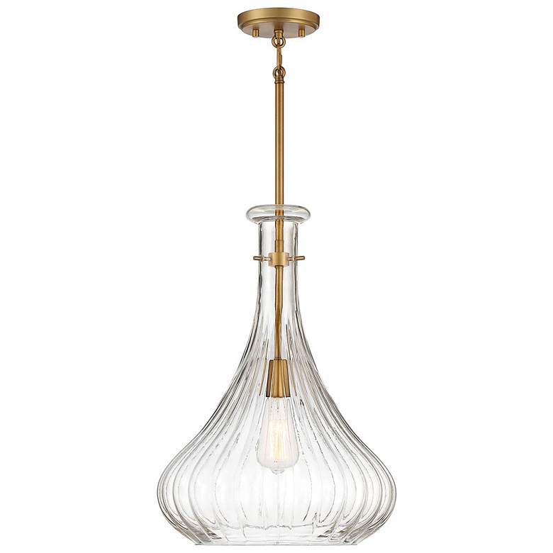 Image 1 Savoy House Essentials Bristo 14" Wide Warm Brass 1-Light Mini Pendant