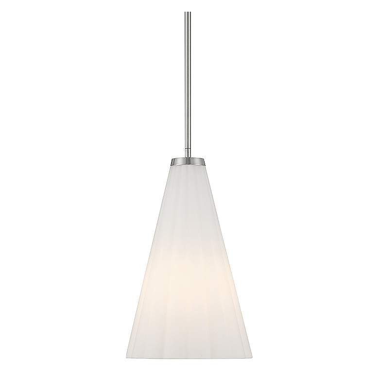 Image 1 Savoy House Essentials Bristol 9" Wide Satin Nickel 1-Light Pendant