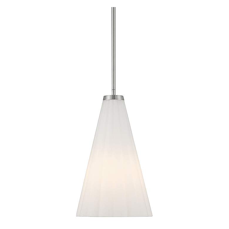 Image 1 Savoy House Essentials Bristol 9 inch Wide Satin Nickel 1-Light Pendant