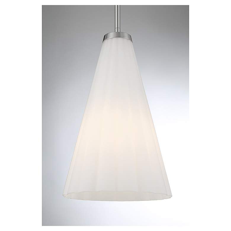 Image 3 Savoy House Essentials Bristol 9" Wide Satin Nickel 1-Light Pendant more views