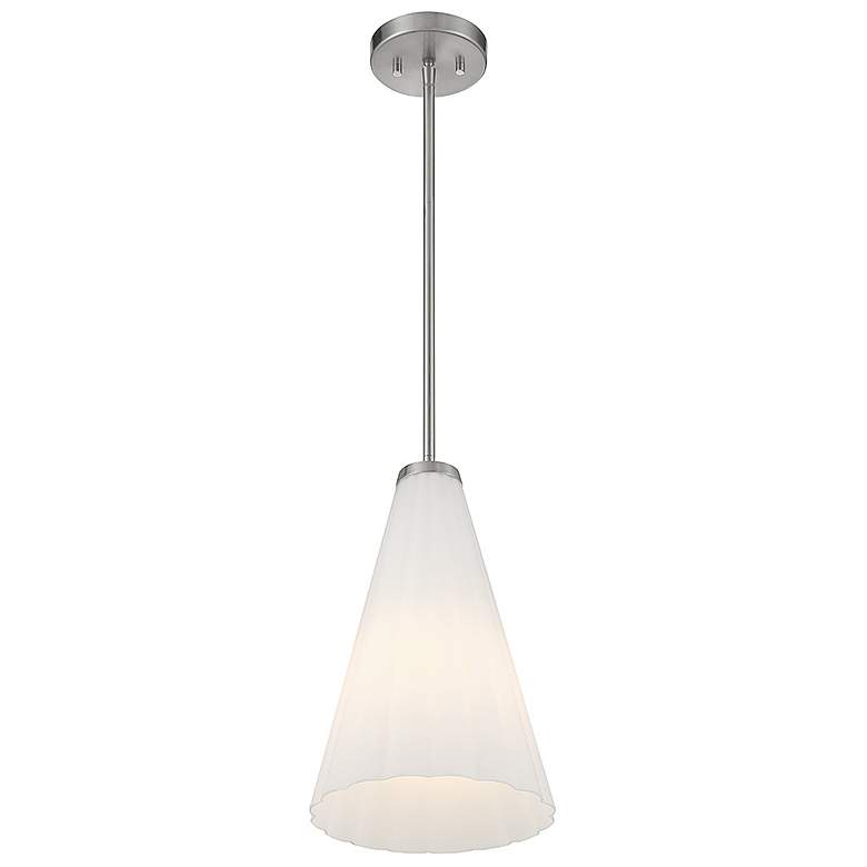 Image 4 Savoy House Essentials Bristol 9 inch Wide Satin Nickel 1-Light Pendant more views