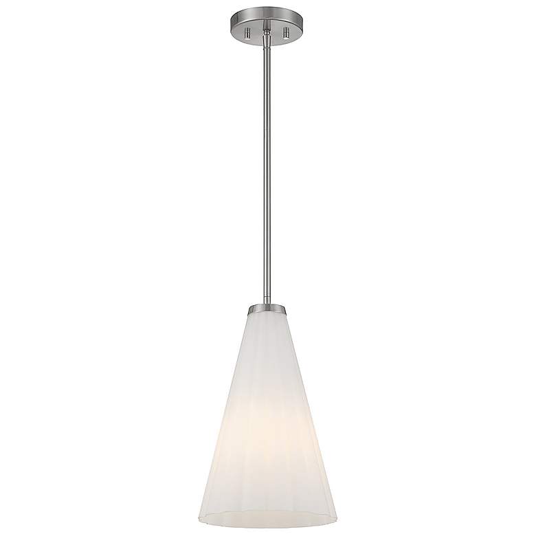 Image 5 Savoy House Essentials Bristol 9" Wide Satin Nickel 1-Light Pendant more views