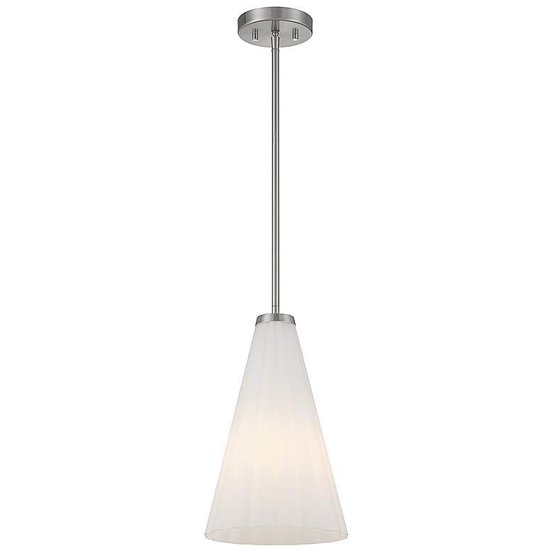 Image 5 Savoy House Essentials Bristol 9 inch Wide Satin Nickel 1-Light Pendant more views