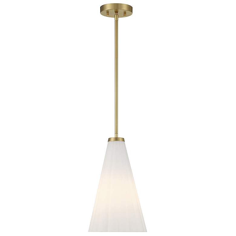 Image 1 Savoy House Essentials Bristol 9" Wide Warm Brass 1-Light Pendant