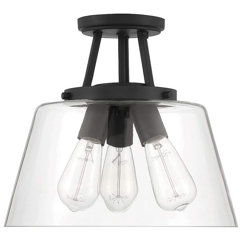 Image 2 Savoy House Essentials Calhoun 13" Wide Matte Black 3-Light Ceiling Li more views