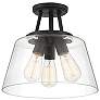 3_Savoy House Essentials Calhoun 13" Wide Matte Black 3-Light Ceiling Li more views