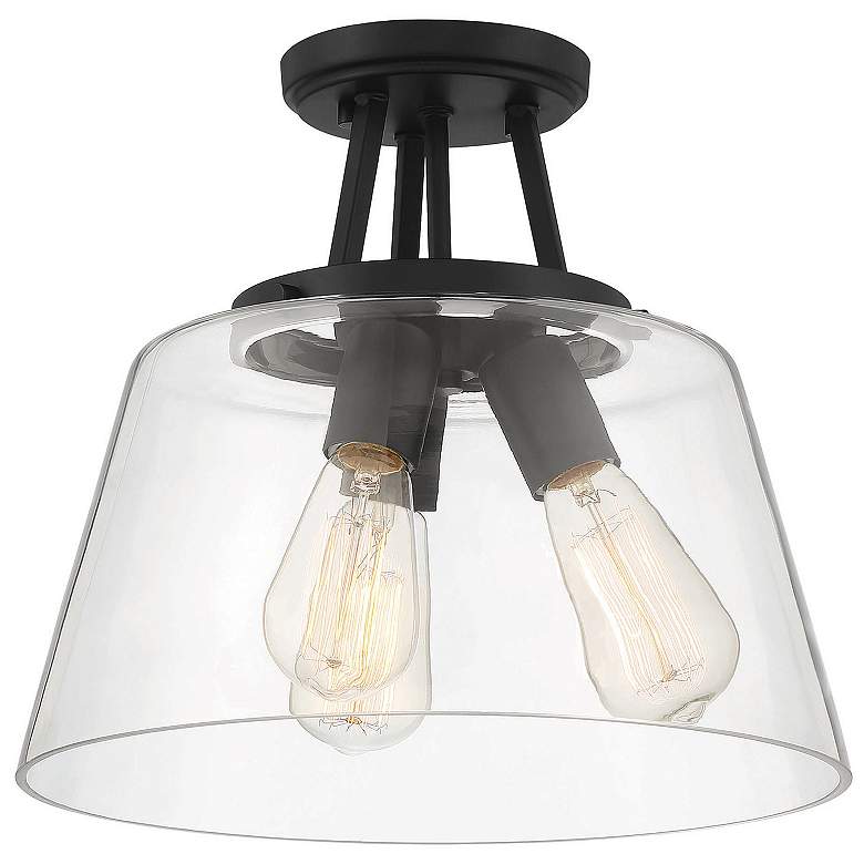 Image 5 Savoy House Essentials Calhoun 13" Wide Matte Black 3-Light Ceiling Li more views