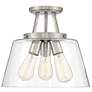 1_Savoy House Essentials Calhoun 13" Wide Satin Nickel 3-Light Ceiling L