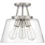 2_Savoy House Essentials Calhoun 13" Wide Satin Nickel 3-Light Ceiling L more views