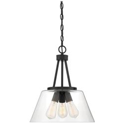 Savoy House Essentials Calhoun 15" Wide Matte Black 3-Light Pendant