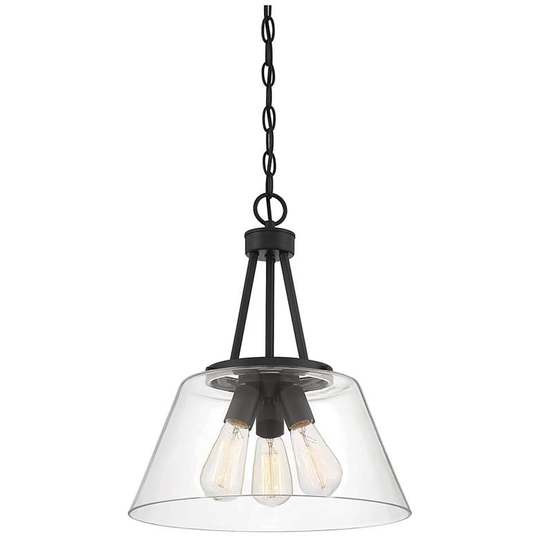 Image 3 Savoy House Essentials Calhoun 15" Wide Matte Black 3-Light Pendant more views