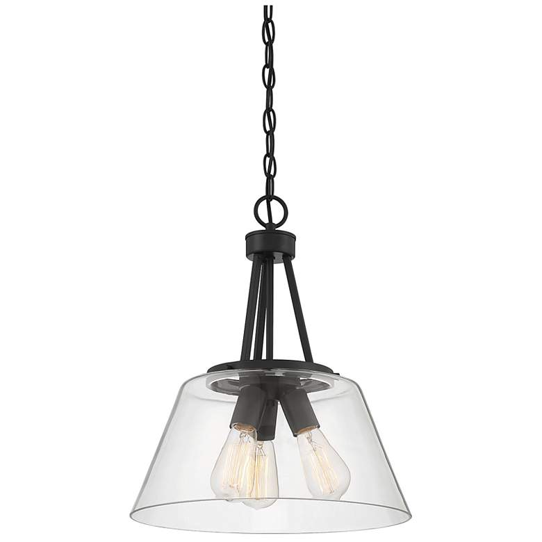 Image 5 Savoy House Essentials Calhoun 15" Wide Matte Black 3-Light Pendant more views