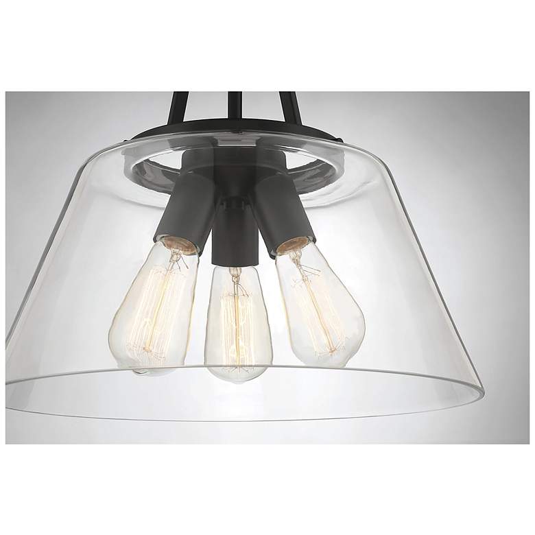 Image 6 Savoy House Essentials Calhoun 15" Wide Matte Black 3-Light Pendant more views