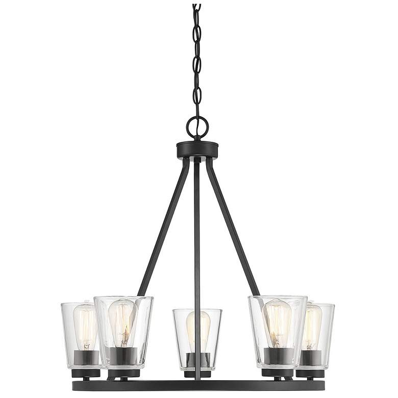Image 1 Savoy House Essentials Calhoun 25" Wide Matte Black 5-Light Chandelier