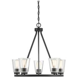 Savoy House Essentials Calhoun 25" Wide Matte Black 5-Light Chandelier