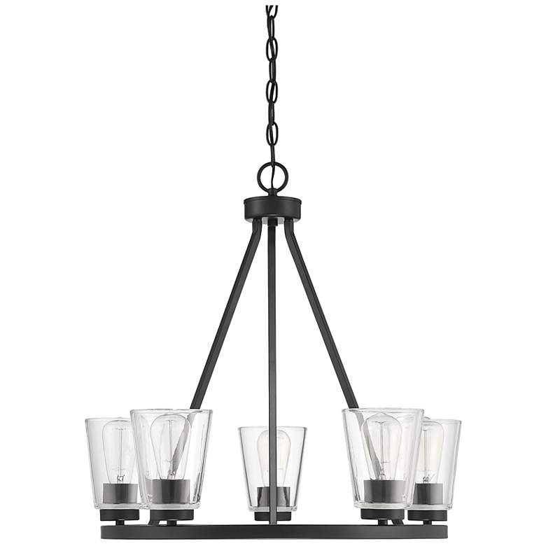 Image 2 Savoy House Essentials Calhoun 25" Wide Matte Black 5-Light Chandelier more views