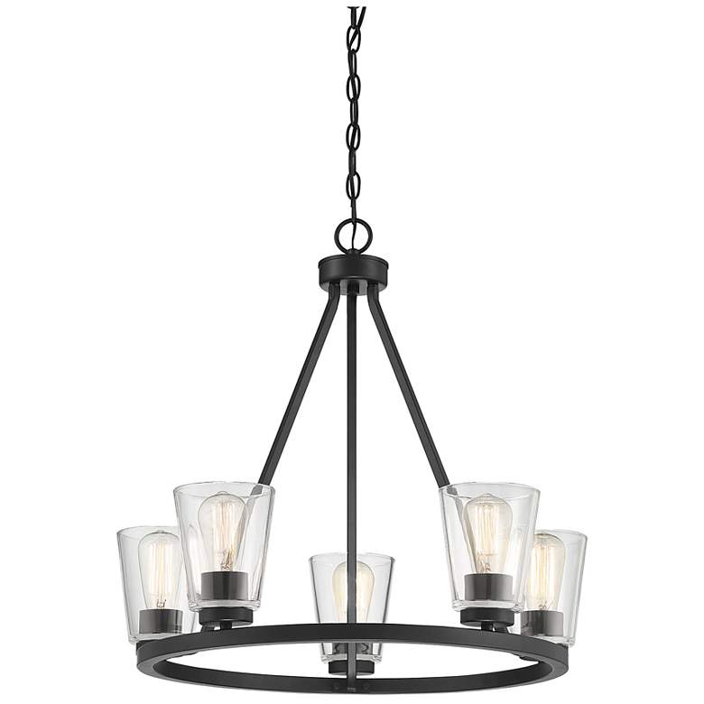 Image 3 Savoy House Essentials Calhoun 25" Wide Matte Black 5-Light Chandelier more views