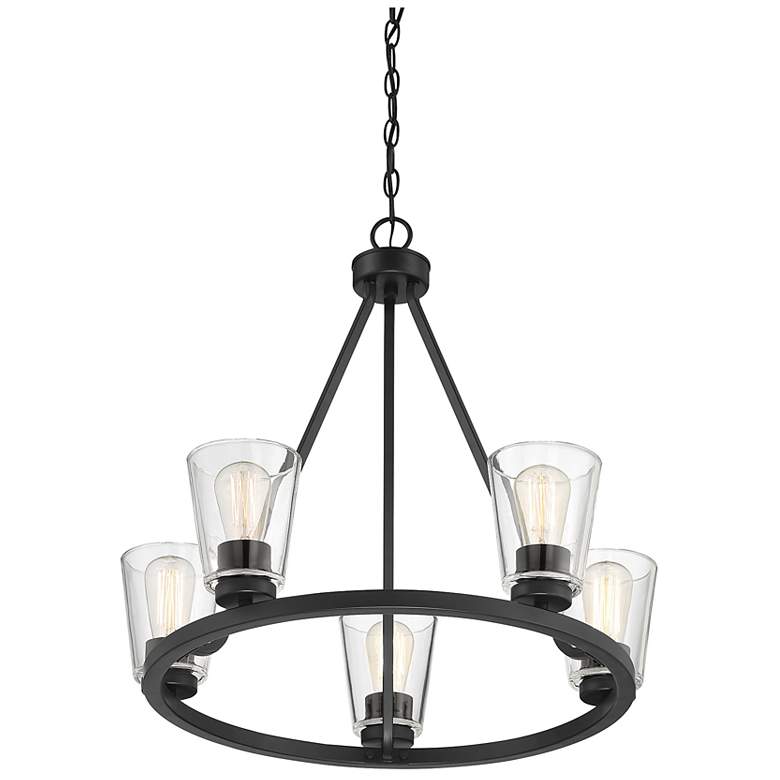 Image 4 Savoy House Essentials Calhoun 25" Wide Matte Black 5-Light Chandelier more views