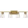 1_Savoy House Essentials Calhoun 32" Wide 4-Light Warm Brass Bath Light