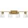 Savoy House Essentials Calhoun 32" Wide 4-Light Warm Brass Bath Light