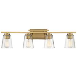 Savoy House Essentials Calhoun 32" Wide 4-Light Warm Brass Bath Light