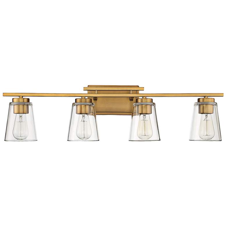Image 3 Savoy House Essentials Calhoun 32" Wide 4-Light Warm Brass Bath Light more views