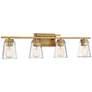 4_Savoy House Essentials Calhoun 32" Wide 4-Light Warm Brass Bath Light more views