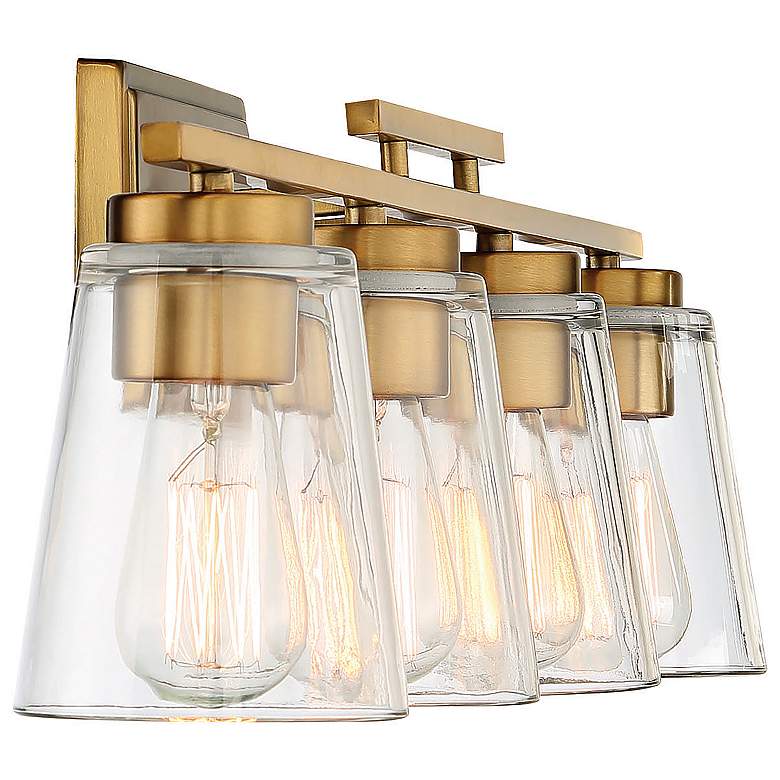 Image 6 Savoy House Essentials Calhoun 32" Wide 4-Light Warm Brass Bath Light more views