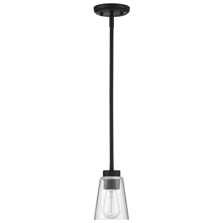 Image 2 Savoy House Essentials Calhoun 5" Wide Matte Black 1-Light Mini Pendan more views