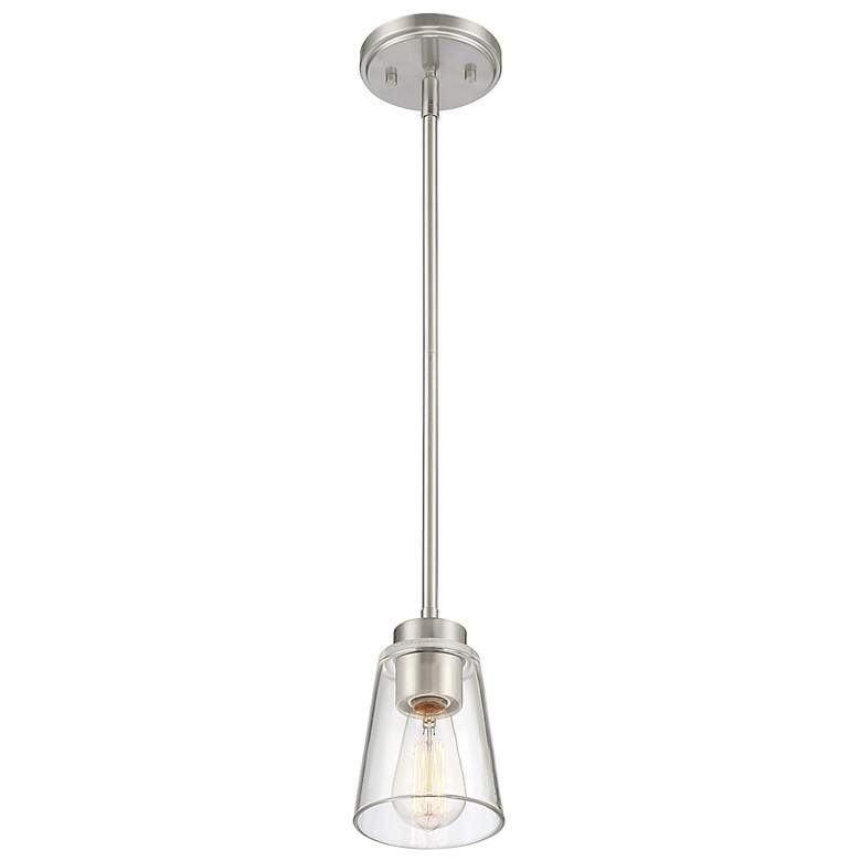 Image 4 Savoy House Essentials Calhoun 5" Wide Satin Nickel 1-Light Mini Penda more views