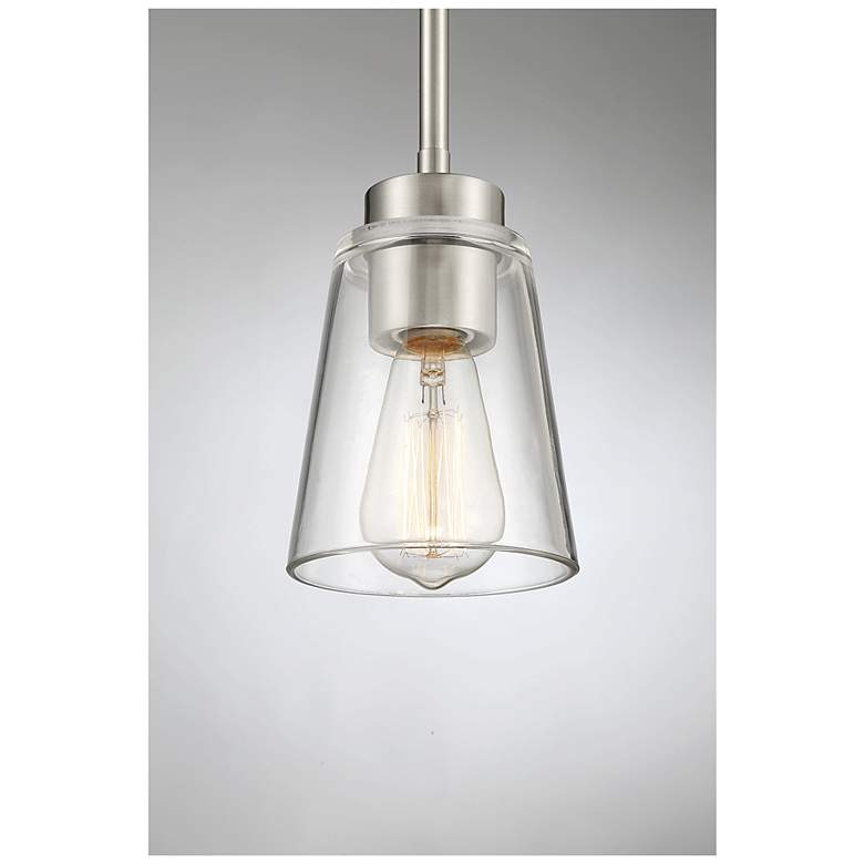 Image 5 Savoy House Essentials Calhoun 5" Wide Satin Nickel 1-Light Mini Penda more views