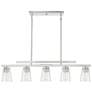 Thumbnail2 of Savoy House Essentials Calhoun 5" Wide Satin Nickel Linear Chandelier more views