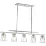 Thumbnail3 of Savoy House Essentials Calhoun 5" Wide Satin Nickel Linear Chandelier more views