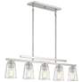 Thumbnail4 of Savoy House Essentials Calhoun 5" Wide Satin Nickel Linear Chandelier more views