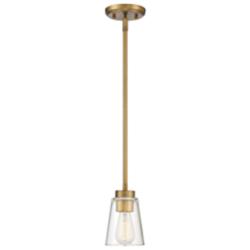 Savoy House Essentials Calhoun 5" Wide Warm Brass 1-Light Mini Pendant